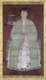 An unknown female, probably a lady of the royal court, wearing hanfu or Chinese clothing of the Ming Era, painted by an unknown court painter.