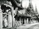 Burma/ Myanmar: A brass bell and chedis inside the compound of Shwesandaw Pagoda in Prome, c.1920s.
